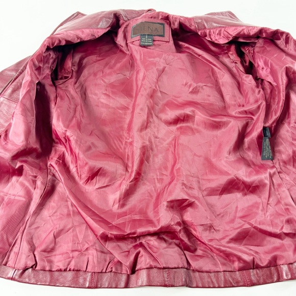 🪩 267. SIENA women’s small wine red leather jacket full zip - Picture 8 of 12